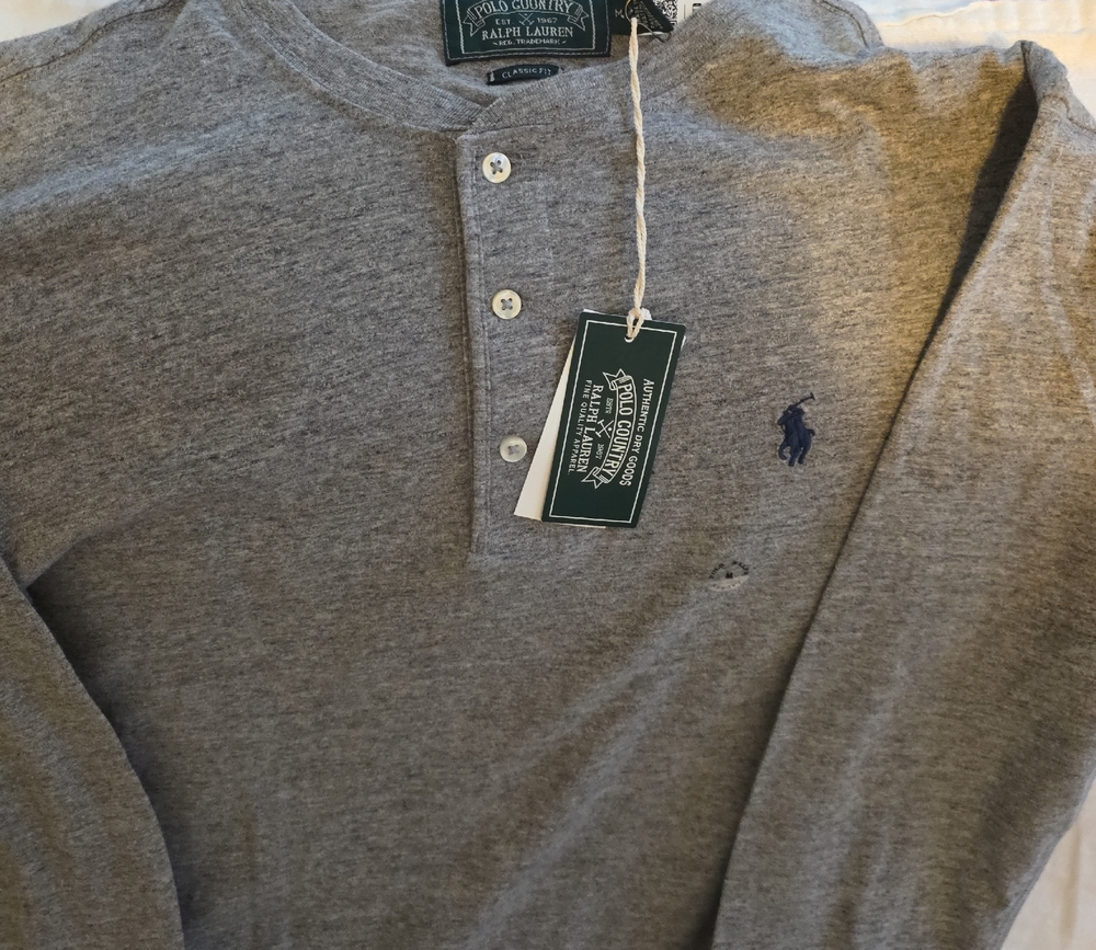 Polo by Ralph Lauren Heather Gray Long Sleeve Henley
